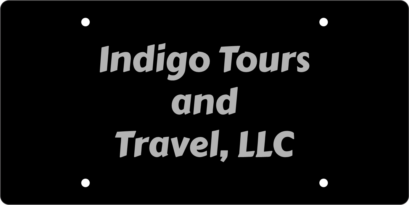 Indigo Tours - Acrylic License Plate